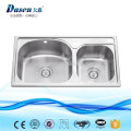 Fregadero de lavabo de cuenco doble superior de acero inoxidable moldeado superior Foshan